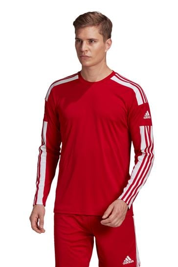 adidas Red Football Squadra Long Sleeve T-Shirt