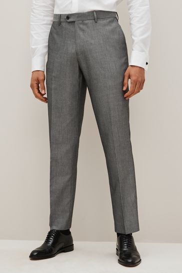 Light Grey Regular Fit Suit Trousers