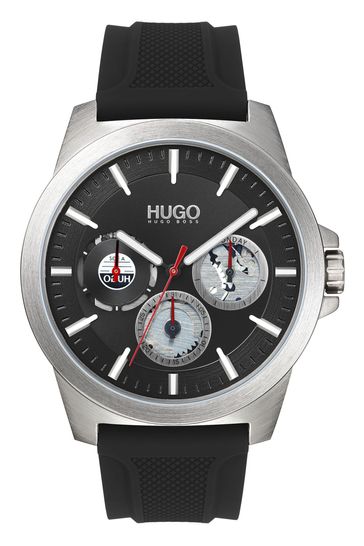 HUGO Twist Black Silicone Strap Watch
