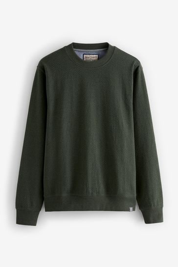 Buy Khaki Green Textured Crew Sweatshirt from Next Ireland