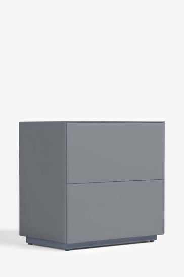 Black wide top bedside table