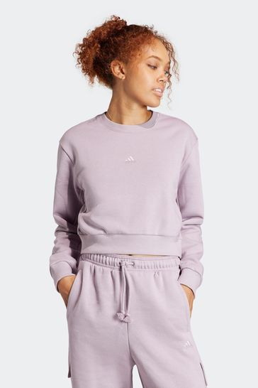 adidas Purple Sportswear All Szn Fleece Crop Sweatshirt