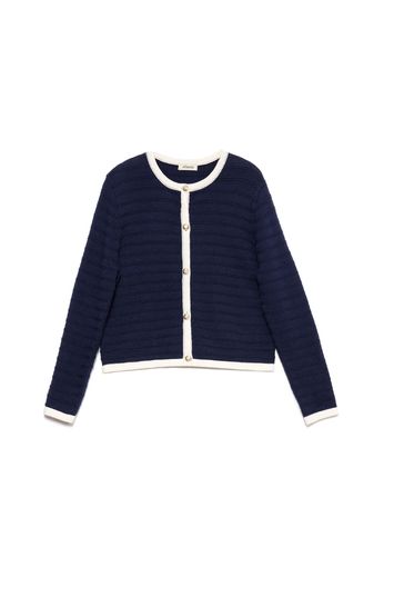 Blue top knitted jacket