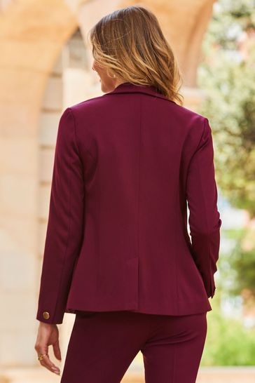 Buy Sosandar Burgandy Shawl Collar Blazer from Next Bahrain