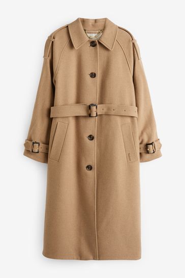 Barbour wool coat womens Brown hotsell