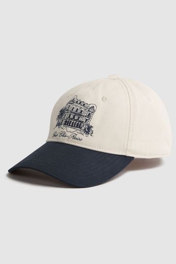 Reiss White/Bright Blue Palermo Reiss | Ché Embroidered Baseball Cap