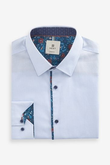 Blue formal shirt top for ladies