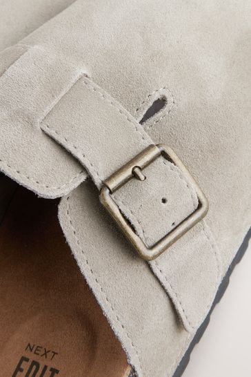 Stone EDIT Suede Mules
