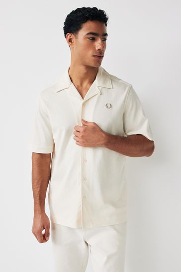 Fred perry white shirt short sleeve hotsell