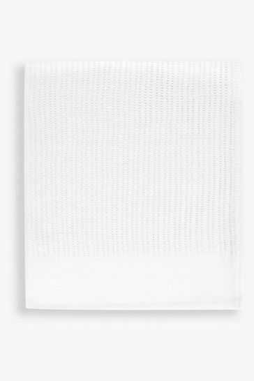 JoJo Maman B b White Woven Cellular Blanket
