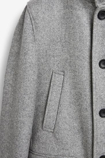 Buy Charcoal Grey Signature Italian Wool Rich Funnel Neck Coat With  Removable Gilet from Next USA