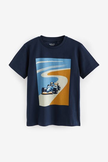 Navy blue store graphic tee