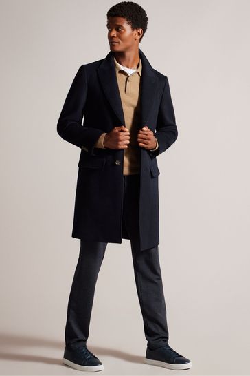 Ted baker best sale blue wool coat