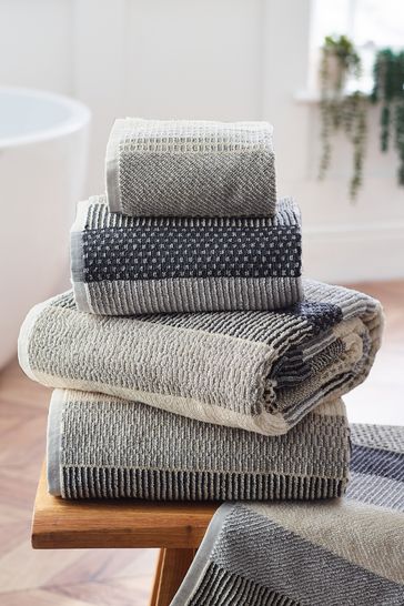Buy Natural Stripe Egyptian 100 Cotton Towel from Next Luxembourg