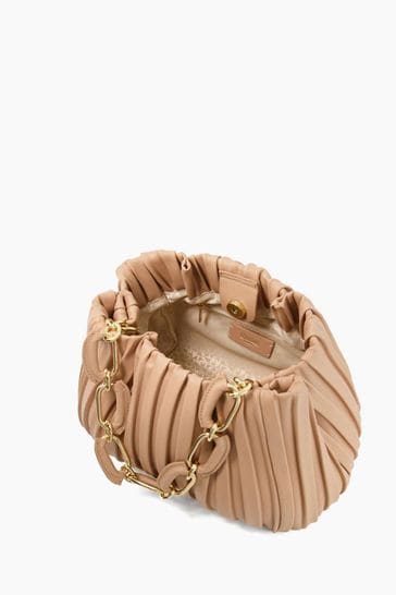 Dune London Medium Dominie Pleat Black Slouch Bag