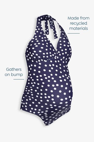 Navy spot swimsuit sale