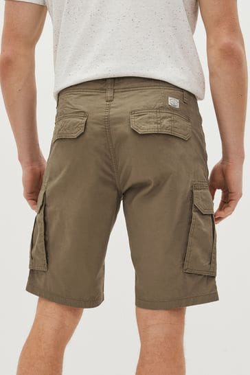 Navy Blue Tan Brown 2 Pack Cotton Cargo Shorts