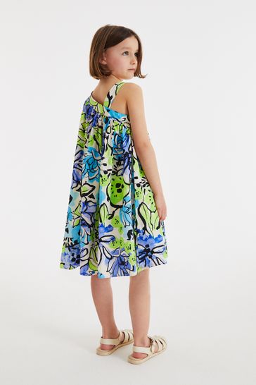 Buy Blue Green One Shoulder Bright Floral Dress 3 16yrs from