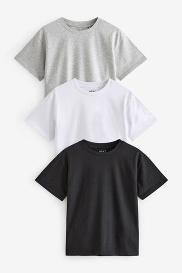 Black/White/Grey Oversized T-Shirts 3 Pack (3-16yrs)