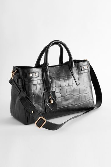 Croc effect tote bag mango new arrivals