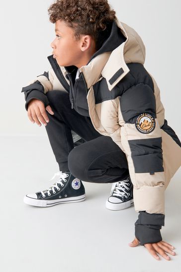 Buy Clarks Stone Boys Colourblock Puffer Coat from Next Bahrain