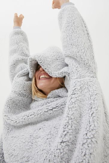 FatFace Grey Carrie Fluffy Snuggle Hoodie