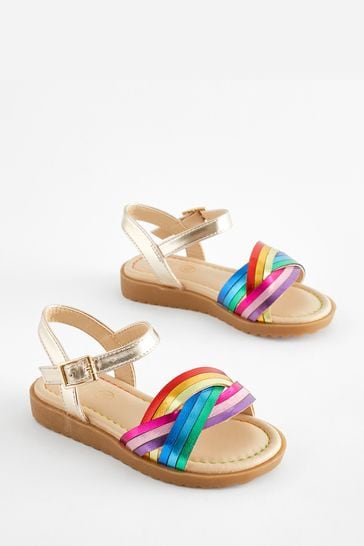 Little Bird by Jools Oliver Multi Colourful Rainbow Metallic Sandals