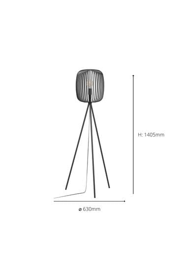 Eglo Black Romazzina Contemporary  Caged Tripod Floor Lamp