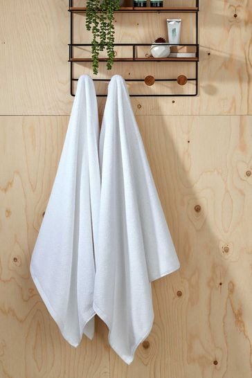 Christy White Brixton - 600 GSM Cotton Textured Bath Towel