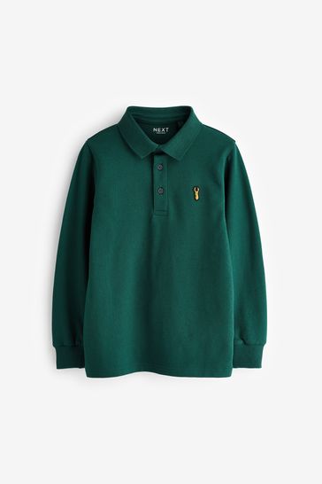 Green long sleeve polo clearance