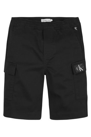 Calvin Klein Jeans Boys Black Cargo Shorts