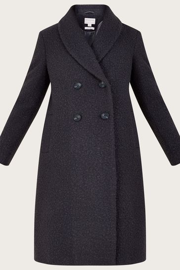 Monsoon Grey Bobbie Boucle Coat