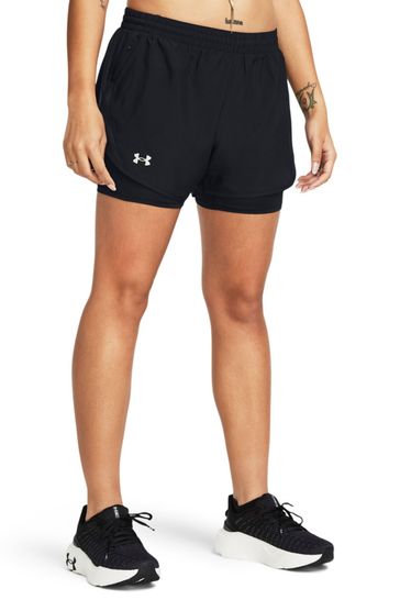 Under Armour Fly By 2 in 1 Black Shorts