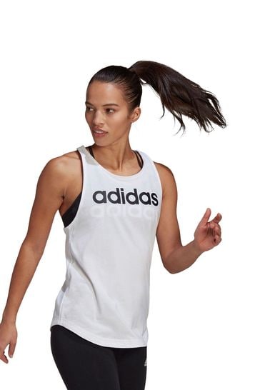 Adidas white outlet tank top