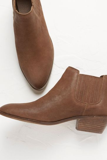 FatFace Brown Western Ankle Boots