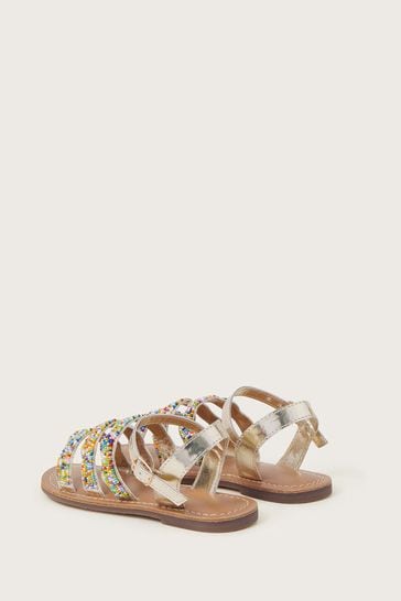 Beaded store strappy sandals