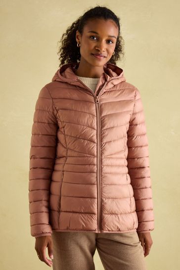Buy Joules Kenley Pink Showerproof Padded Coat with Hood from Next Bahrain