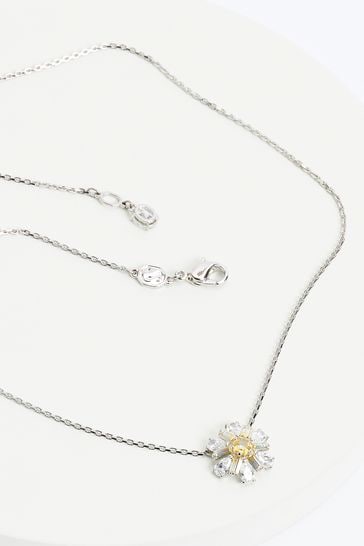 Swarovski Silver Daisy Crystal Necklace