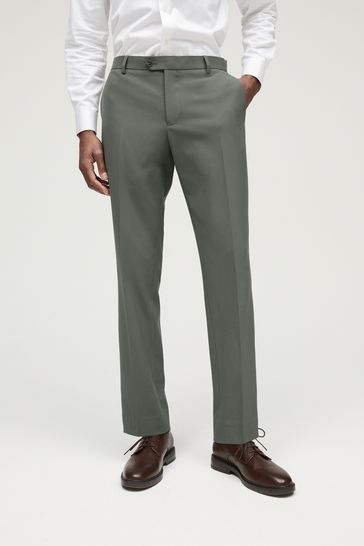 Green Slim Fit Motionflex Stretch Suit: Trousers