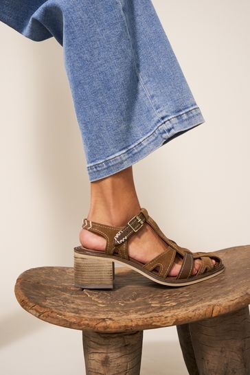 Buy White Stuff Block Heeled Brown Fisherman Sandals from Next