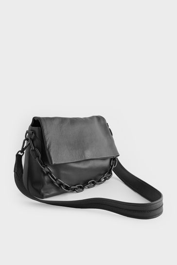 Leather chain crossbody clearance bag