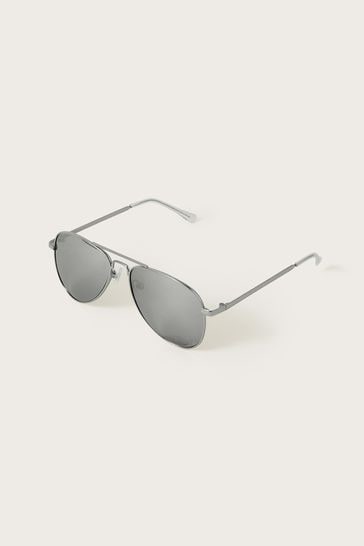 Monsoon Silver Aviator Sunglasses with Case