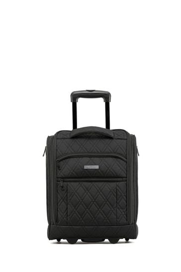 Flight Knight 45x36x20cm EasyJet Underseat Soft Case Cabin Carry On Suitcase Hand Black Mono Canvas  Luggage