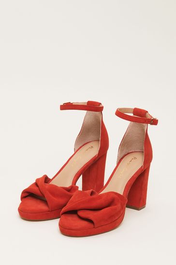 Red suede 2025 sandals