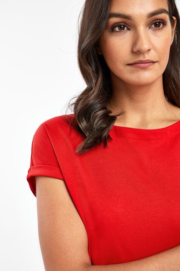 Buy Red Cap Sleeve T Shirt Top from Next South Africa