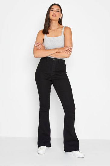 Long Tall Sally Gloss Black Flare Jeans