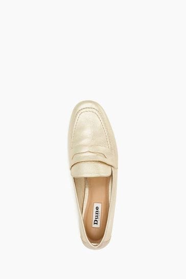 Dune gold loafers 2025