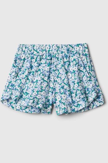 Gap Blue Floral Pull On Ruffle Shorts (3mths-5yrs)