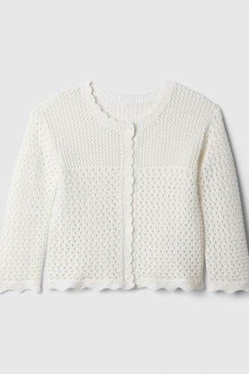 Gap White Crochet Cardigan (6mths-5yrs)