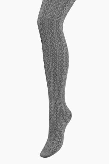 Grey Maternity Cable Knit Tights